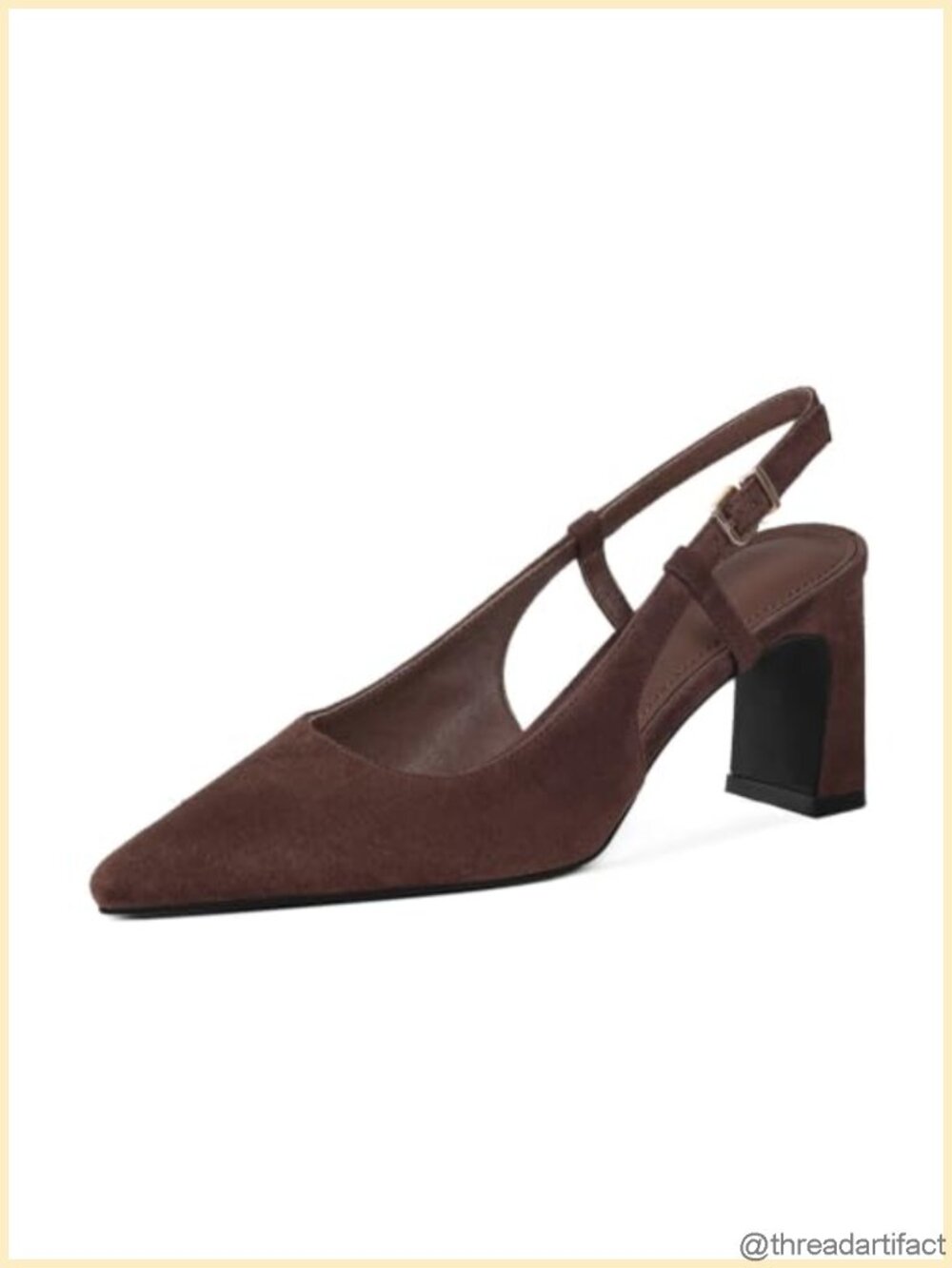 Women's Slingback Block Heel Pumps Closed Toe Suede Work Shoes